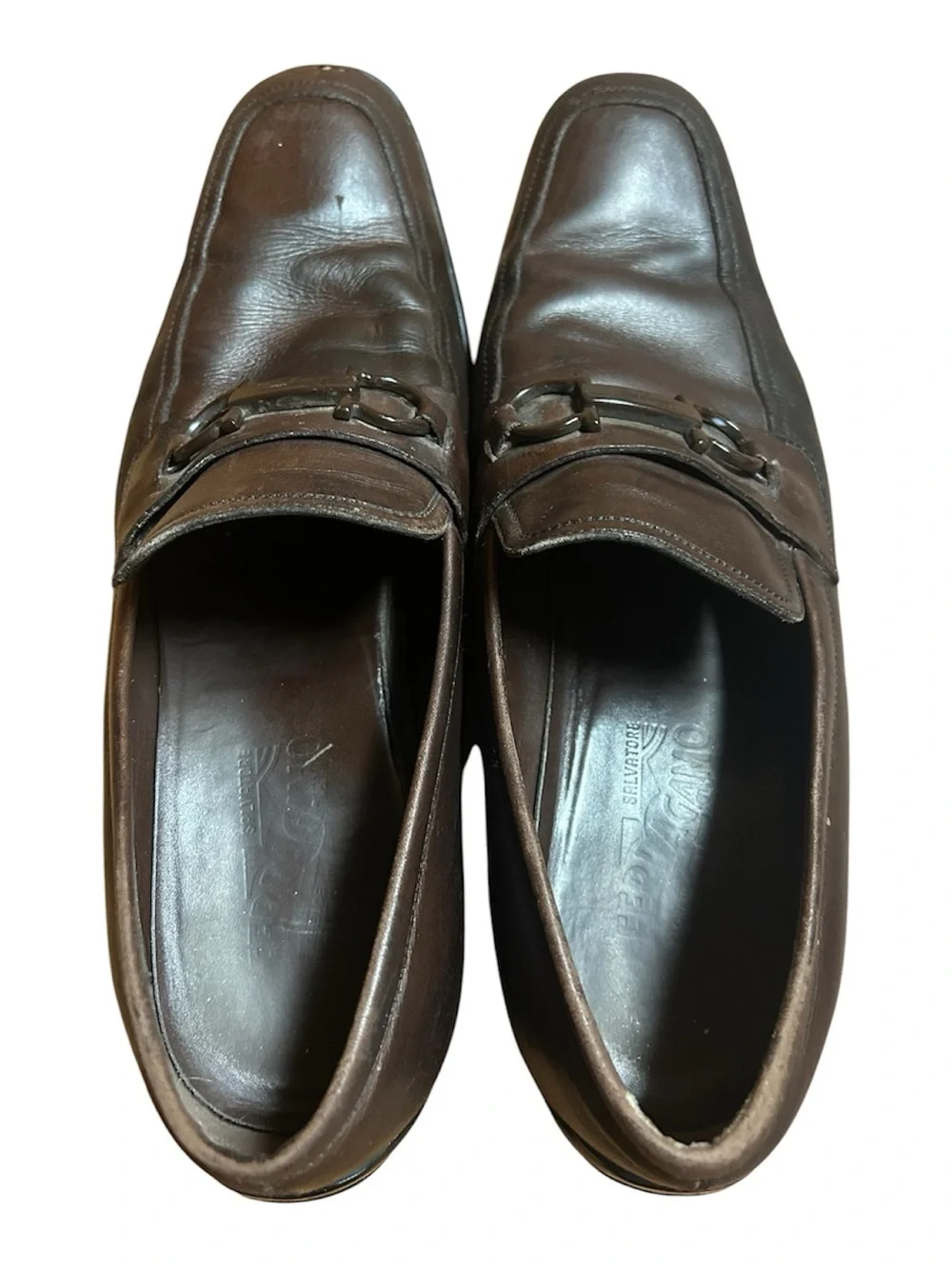 Salvatore Ferragamo Dark Brown Leather Bit Loafers